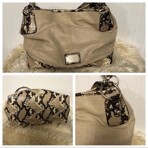 Nine West cream color with shimmer bottom snake